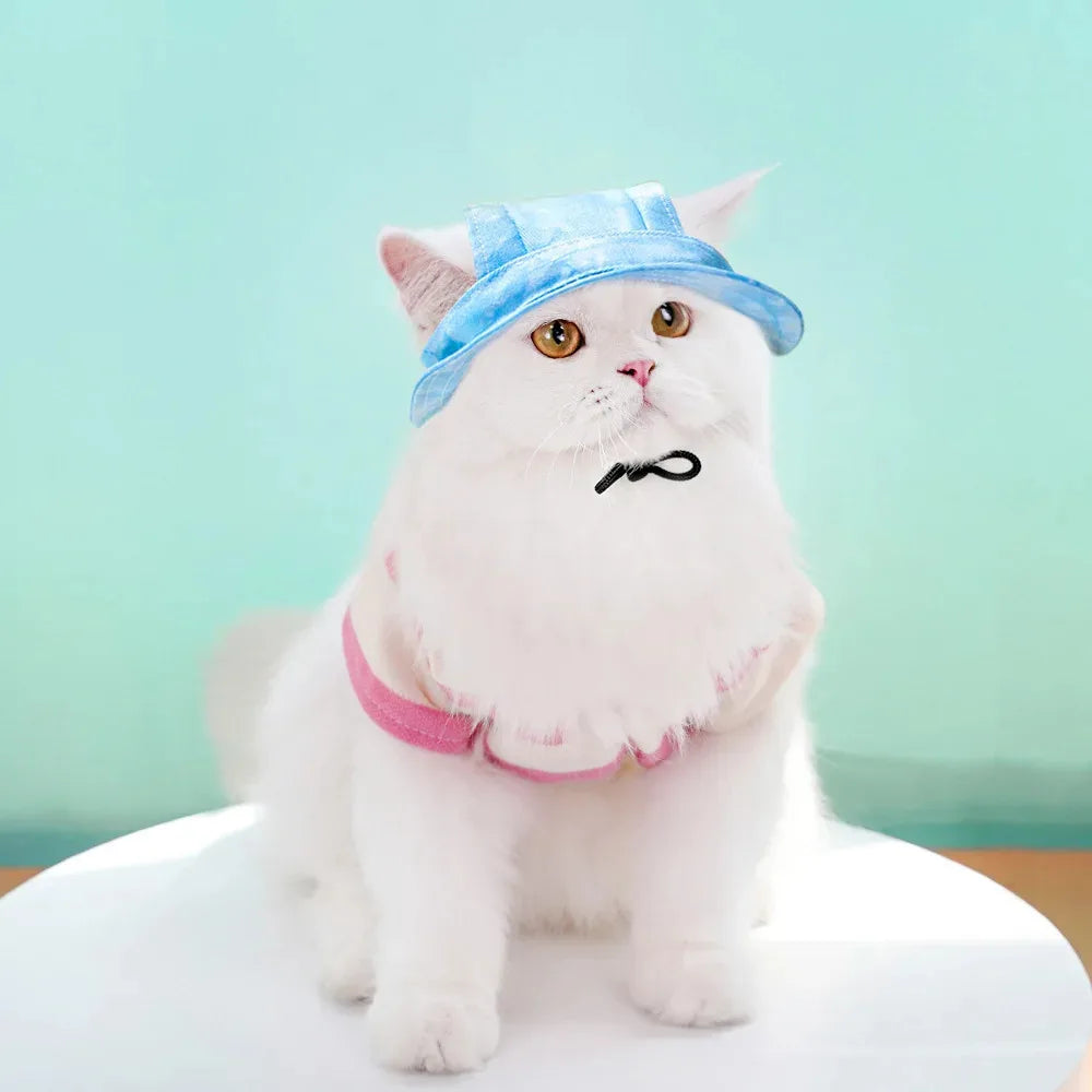Breathable Pet Sunhat with Open Ears and Adjustable Strap